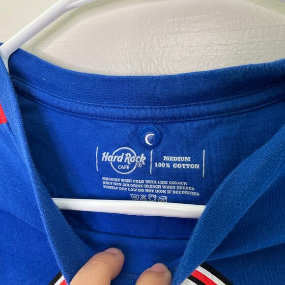 Kids Hard Rock Cafe with Cape T Shirt 100% Cotton Superhero Blue Red Size M - Picture 4 of 8